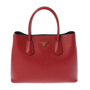 PRADA red Saffiano tote bag